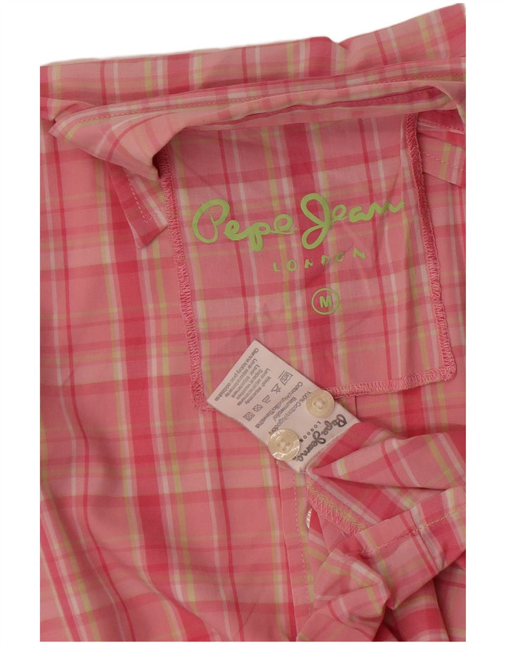 Cămașă cu mânecă scurtă pentru bărbați PEPE Jeans, bumbac cu carouri roz mediu