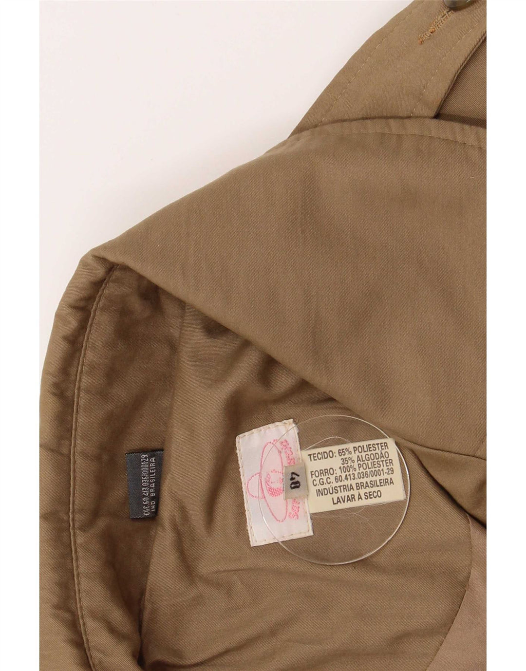 Trenci supradimensionat cu paragate vintage pentru femei IT 40 Poliester Bej Mic