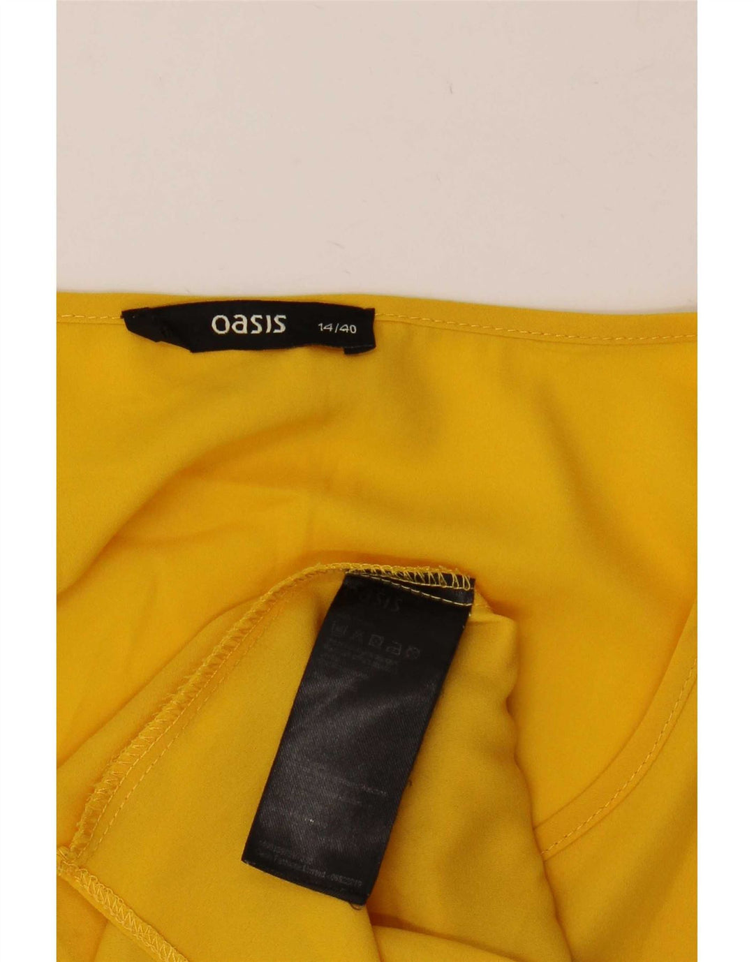 Oasis Womens Bluse Top UK 14 Large Yellow Polyester