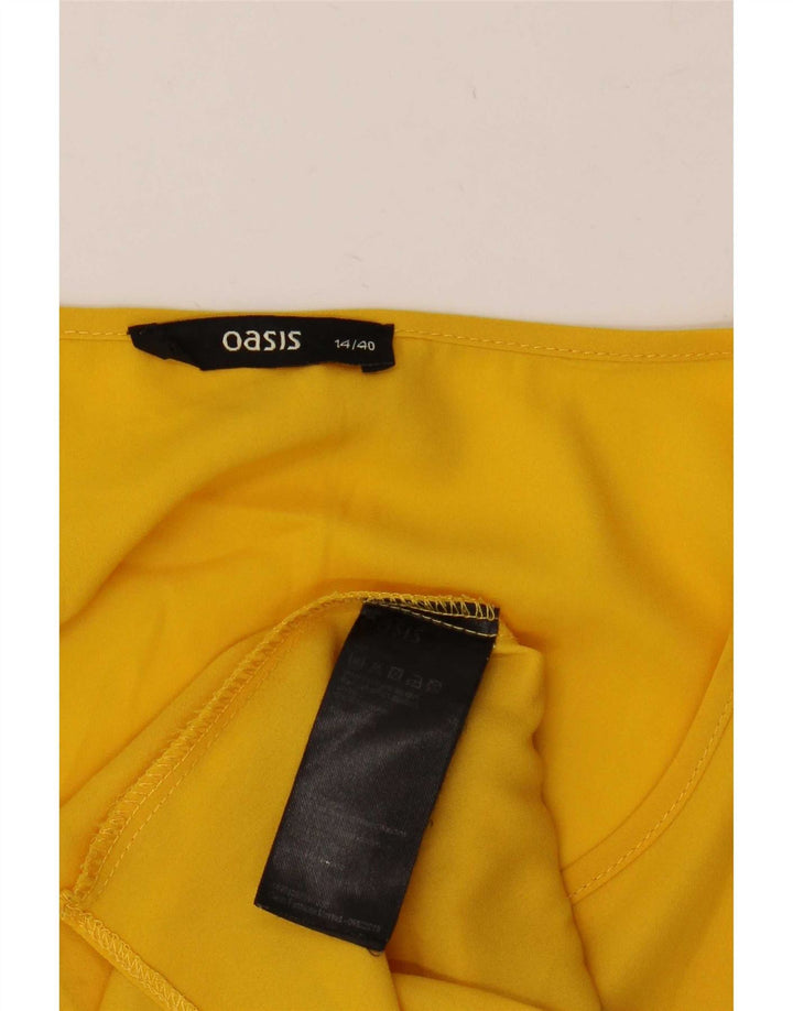 Oasis Womens Bluse Top UK 14 Large Yellow Polyester