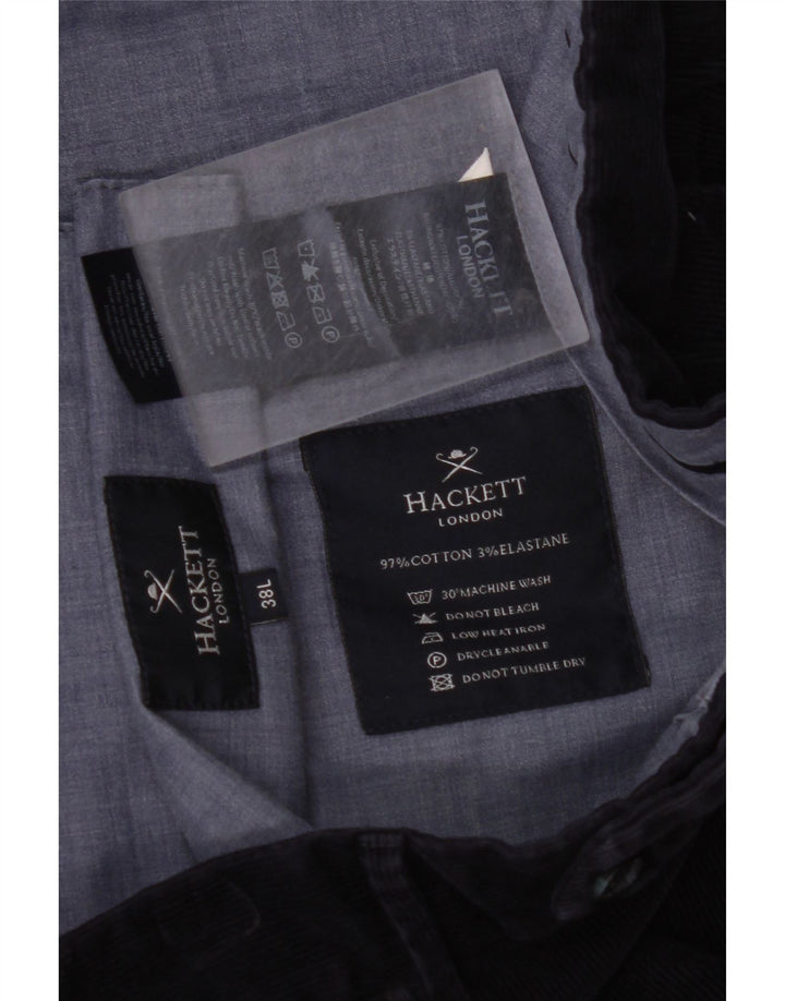 HACKETT Pantaloni drepti pentru bărbați din velur, W38 L30, bumbac bleumarin