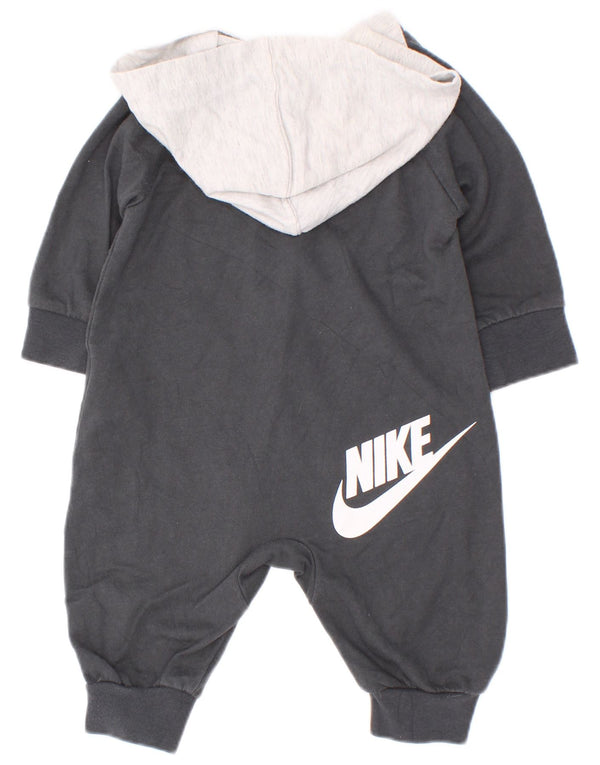 Salopetă cu glugă cu glugă Nike pentru bebeluși, 0-3 luni, gri, bumbac color bloc