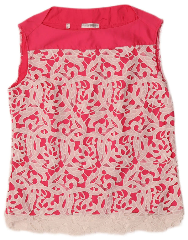 Bluză supradimensionată fără mâneci pentru femei NARACAMICIE UK 16, mare, roz, floral