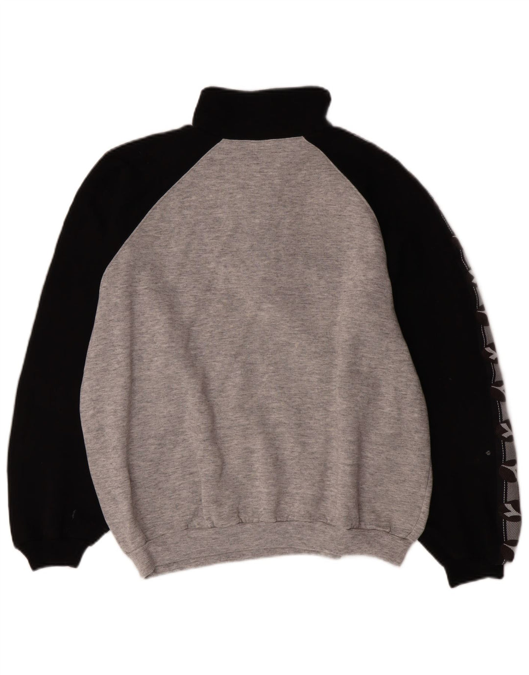 Pulover pentru bărbați Diadora, cu fermoar, cu gât, din bumbac color bloc mare, gri