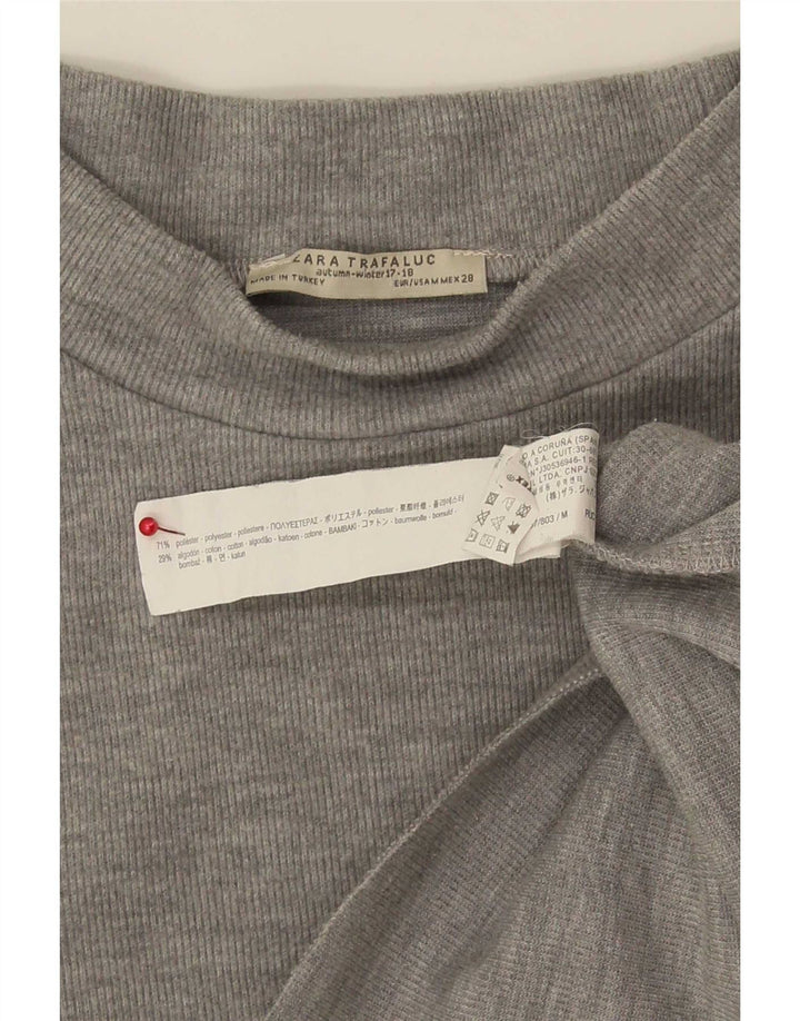 Top tricou pentru femei Zara UK 12 Medium Gri Poliester