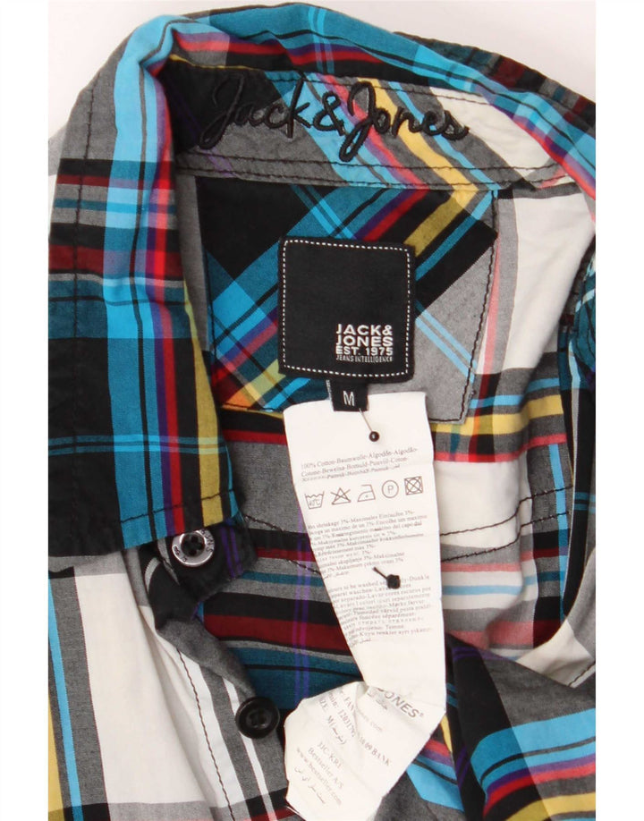 Cămașă militară Jack & Jones pentru bărbați din bumbac carouri multicolore medii