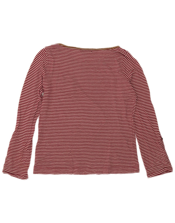 Top pentru femei Ralph Lauren cu mânecă lungă UK 14 mare, bumbac cu dungi roșii
