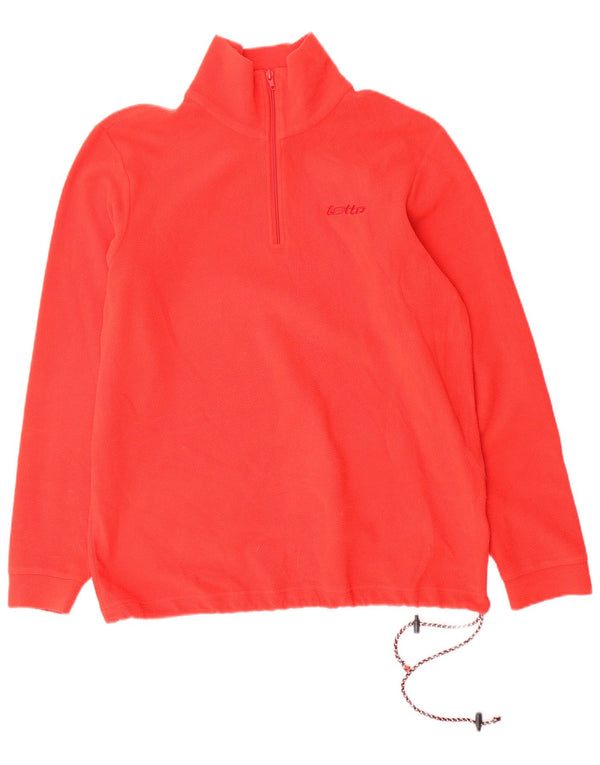 Pulover LOTTO pentru bărbați, cu fermoar și gât, roșu mediu