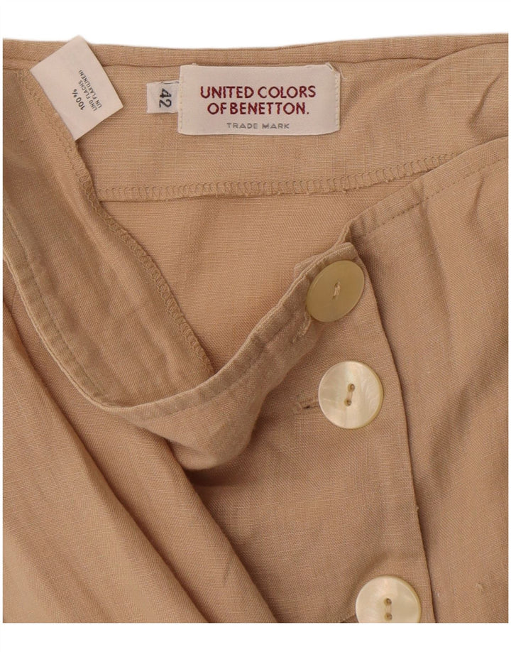 Fusta Maxi pentru femei Benetton cu talie înaltă IT 42 Medium W26 Bej In