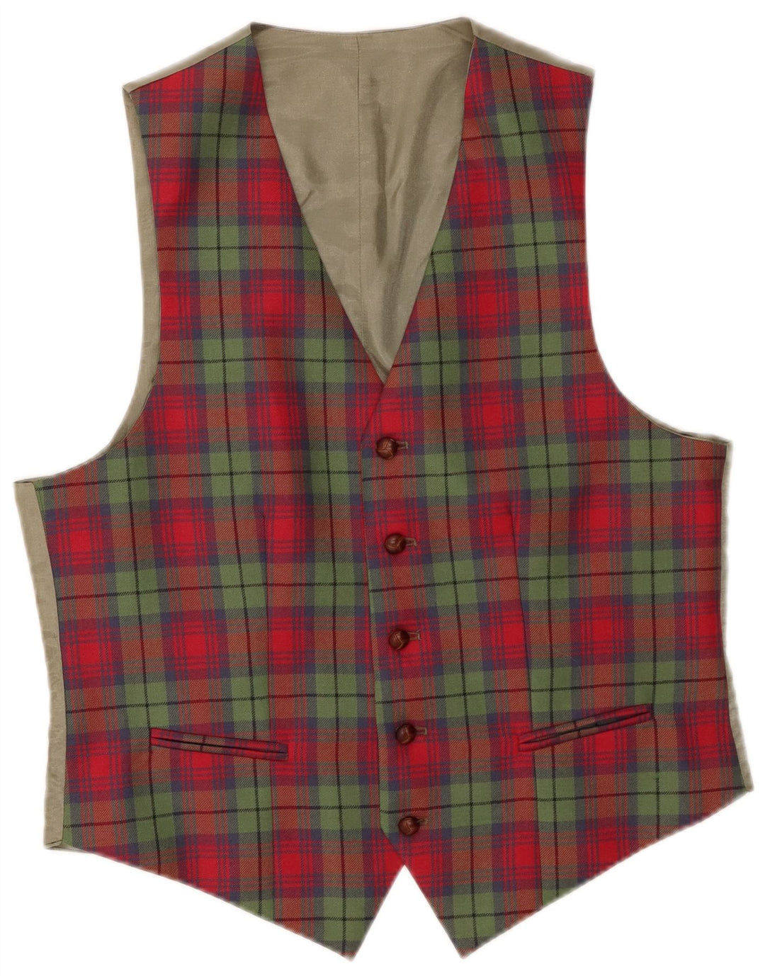 Vestă pentru bărbați VINTAGE, mare, roșu, din poliester în carouri