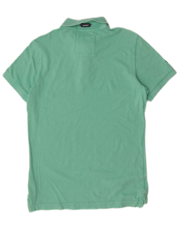 Tricou polo pentru bărbați Superdry, bumbac verde mediu clasic