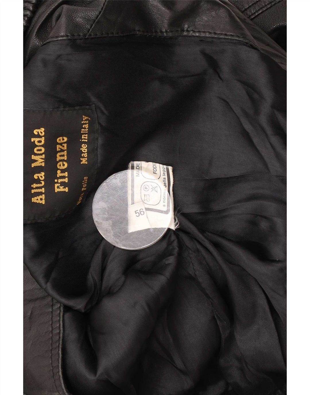 Jachetă de piele pentru bărbați Alta Moda Firenze IT 56 3XL Negru