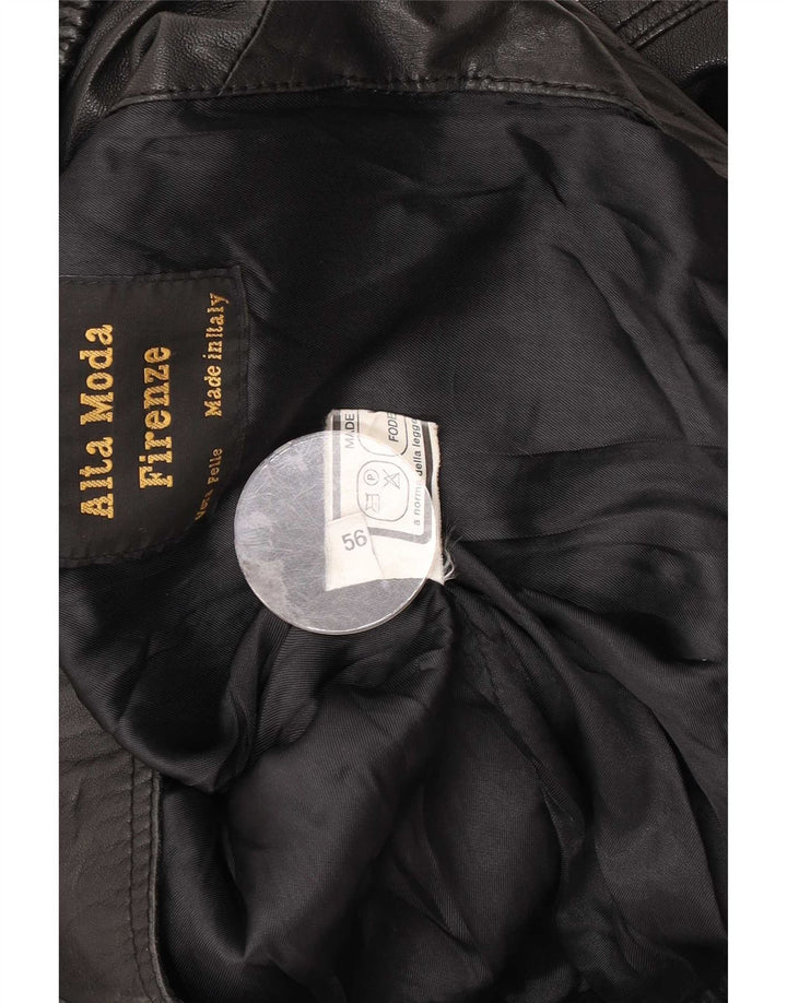 Jachetă de piele pentru bărbați Alta Moda Firenze IT 56 3XL Negru