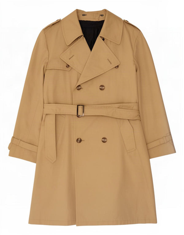 Vintage Mens Trench Coat IT 50 Large Beige Viscose