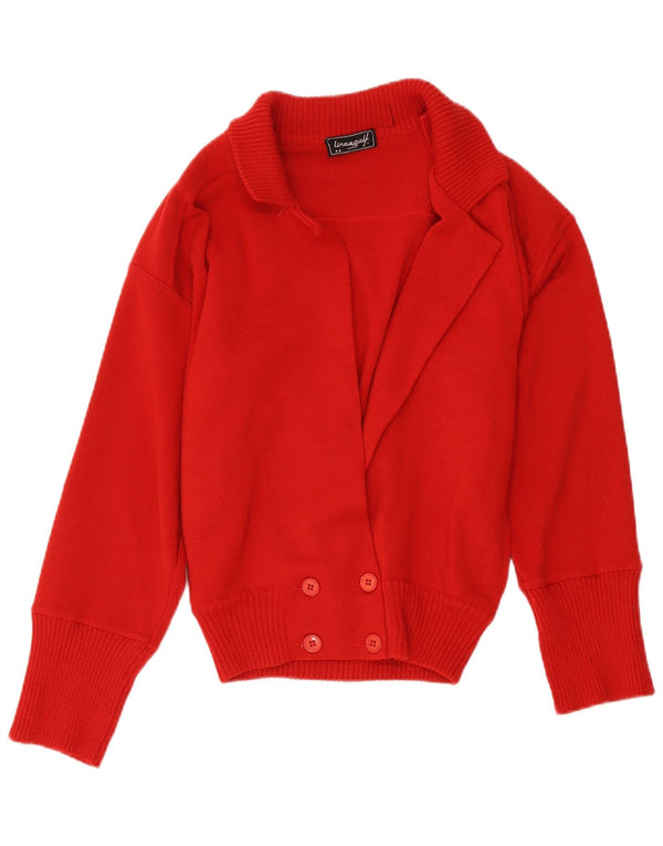 Pulover Cardigan Vintage pentru femei UK 12 Lână roșie medie
