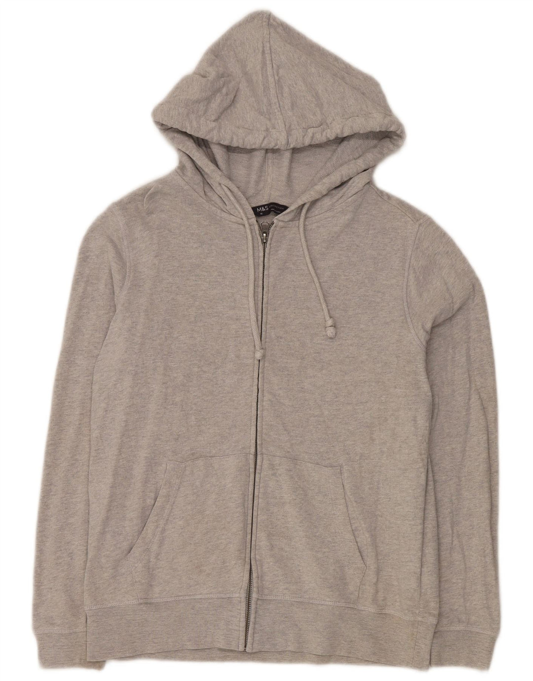Pulover pentru femei Marks & Spencer, supradimensionat, cu fermoar, bumbac, 10 UK, gri mic