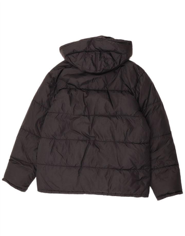 Alberto Aspesi Jachetă căptușită cu glugă pentru bărbați UK 38 Medium Black Nylon