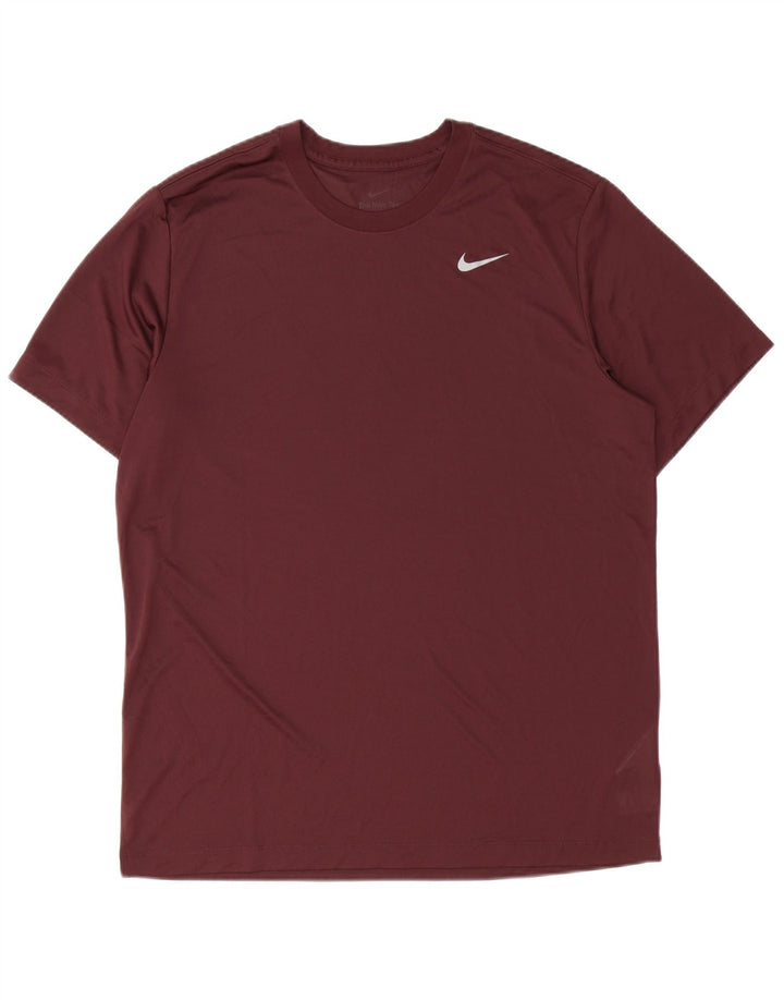 Tricou pentru bărbați Nike Dri Fit Top mare din poliester burgundă