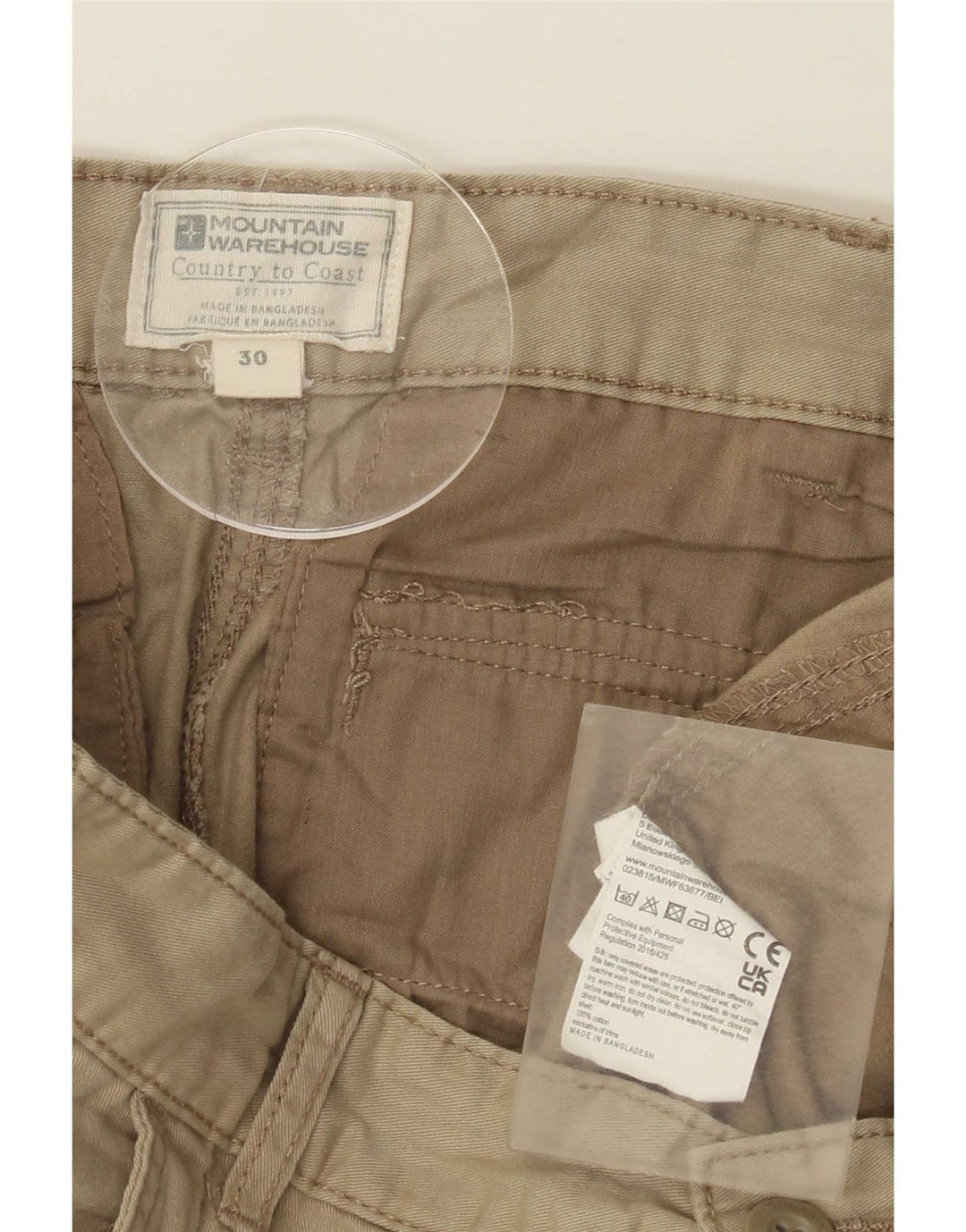 Pantaloni scurți cargo pentru bărbați Mountain Warehouse, bumbac kaki, mediu W30
