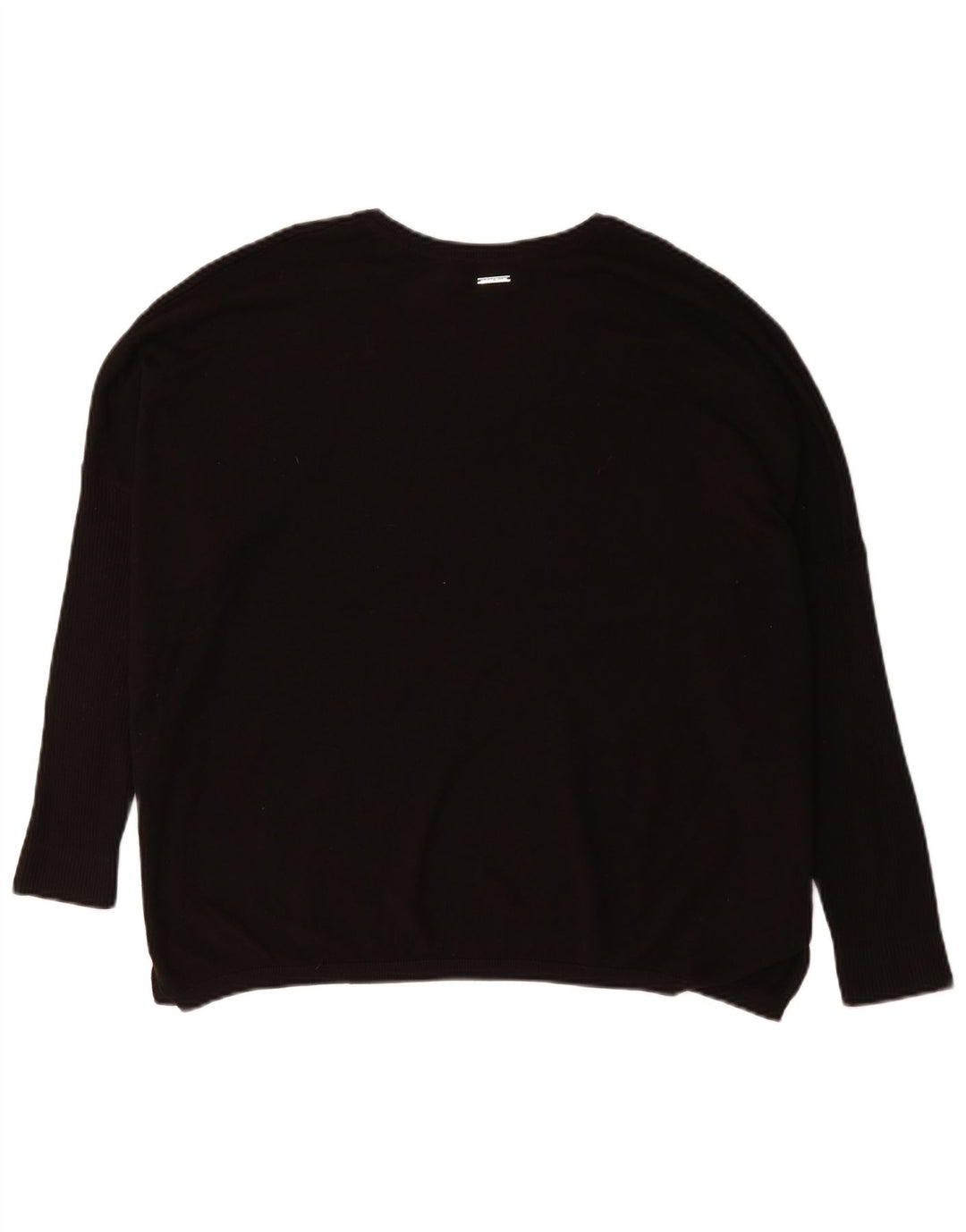 Dkny Pulover oversized cu decolteu în V cu grafic pentru femei UK 16 Large Black