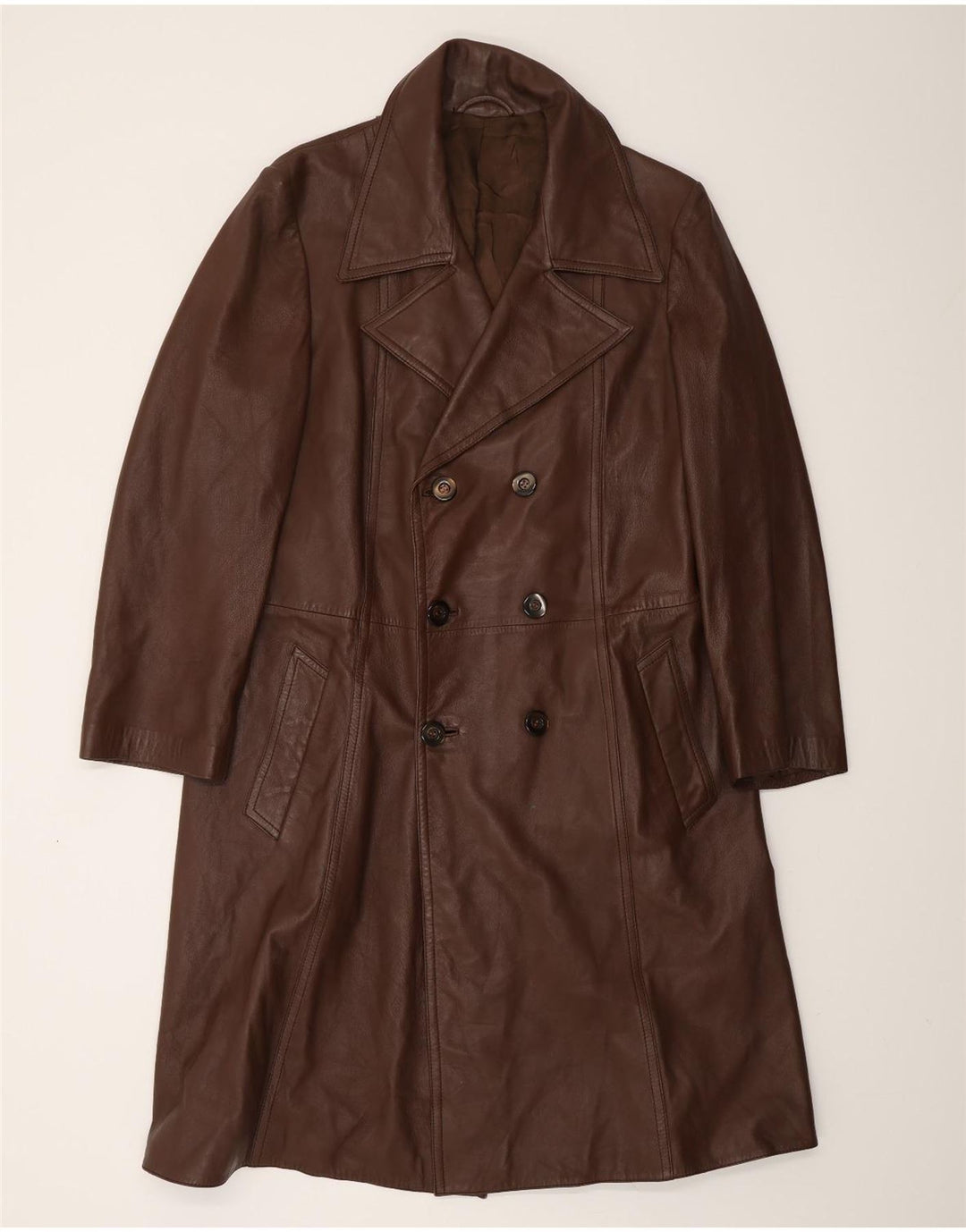 Palton din piele pentru bărbați VINTAGE UK 38 Piele maro medie