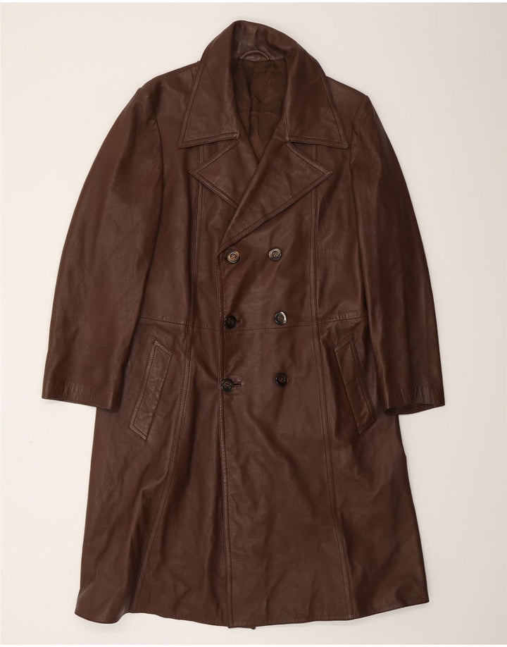 Palton din piele pentru bărbați VINTAGE UK 38 Piele maro medie