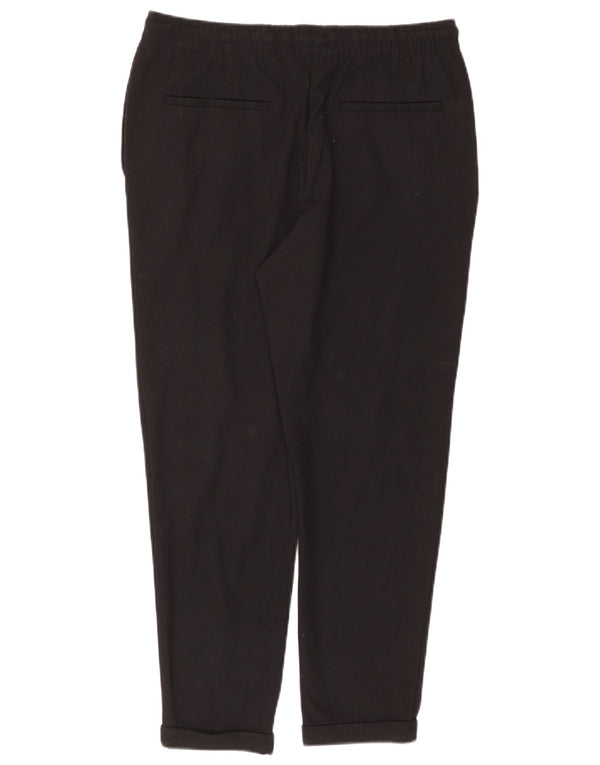 Pantaloni chino conici pentru femei Zara UK 16 Large W32 L27 Negru