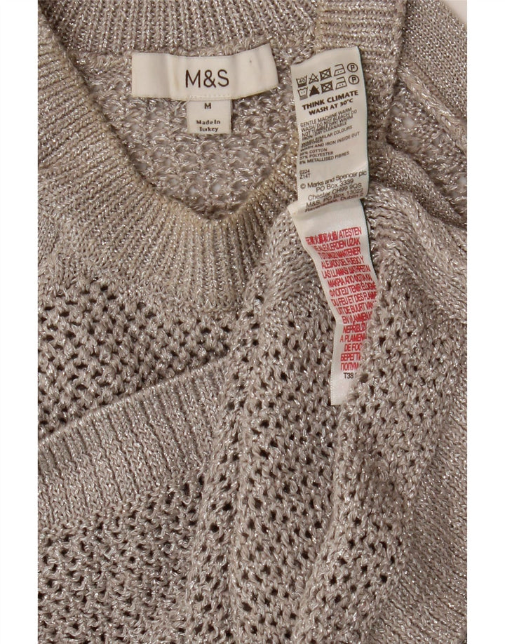 Crop Top Crochet pentru Damă Marks & Spencer UK 12 Medium Gri Pete Bumbac