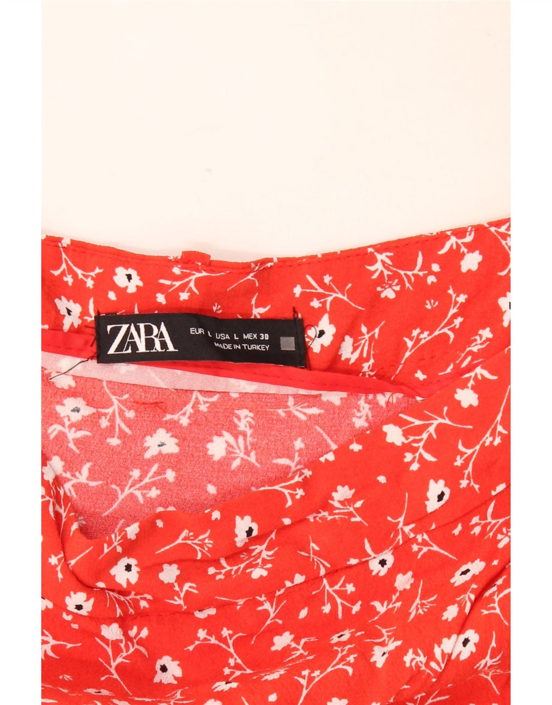 Skort pentru femei ZARA UK 14 mare, roșu, floral