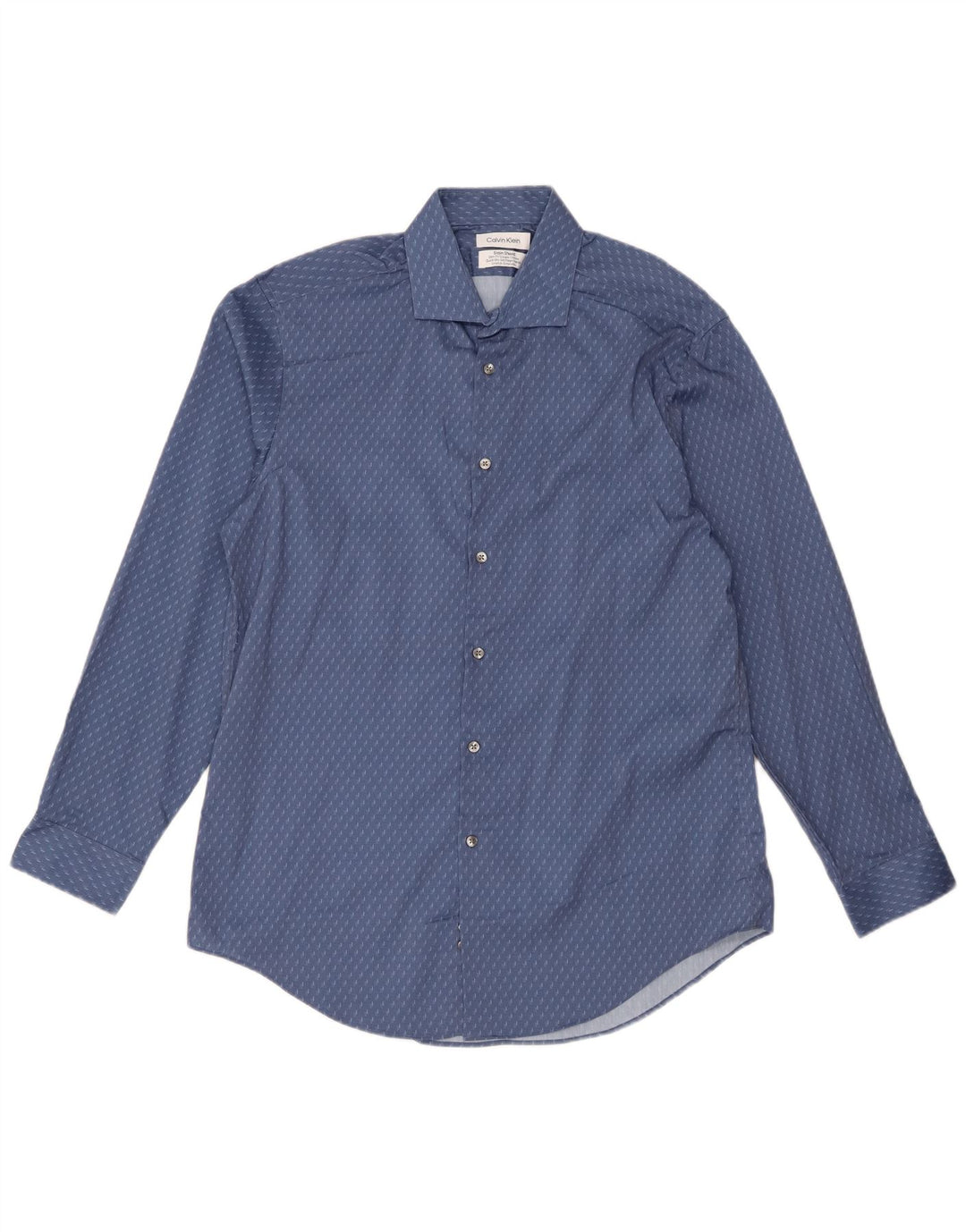 Cămașă pentru bărbați Calvin Klein Slim Fit Mărimea 16 1/2 Mare Poliester Geometric Albastru