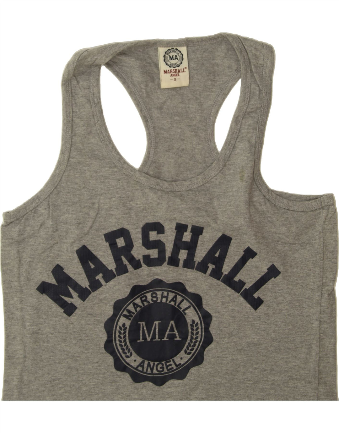 FRANKLIN & MARSHALL Mens Graphic Vest Top Small Grey Cotton Vintage Franklin & Marshall and Second-Hand Franklin & Marshall from Messina Hembry 