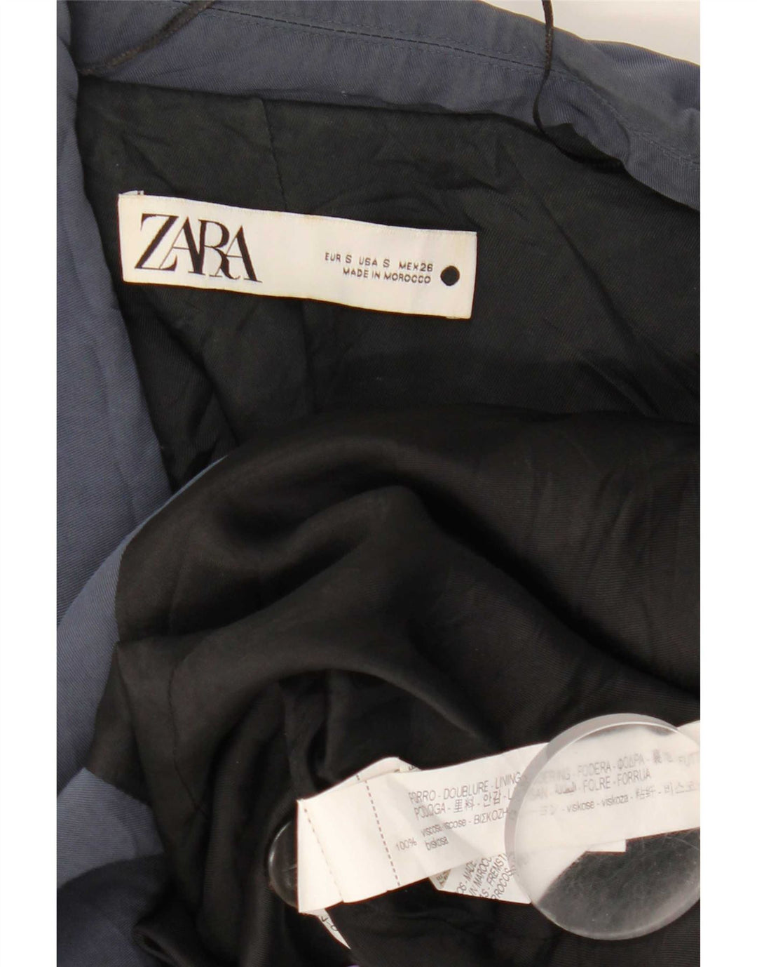 Blazer supradimensionat pentru femei Zara, cu 1 nasture, UK 10, mic, bleumarin, viscoză