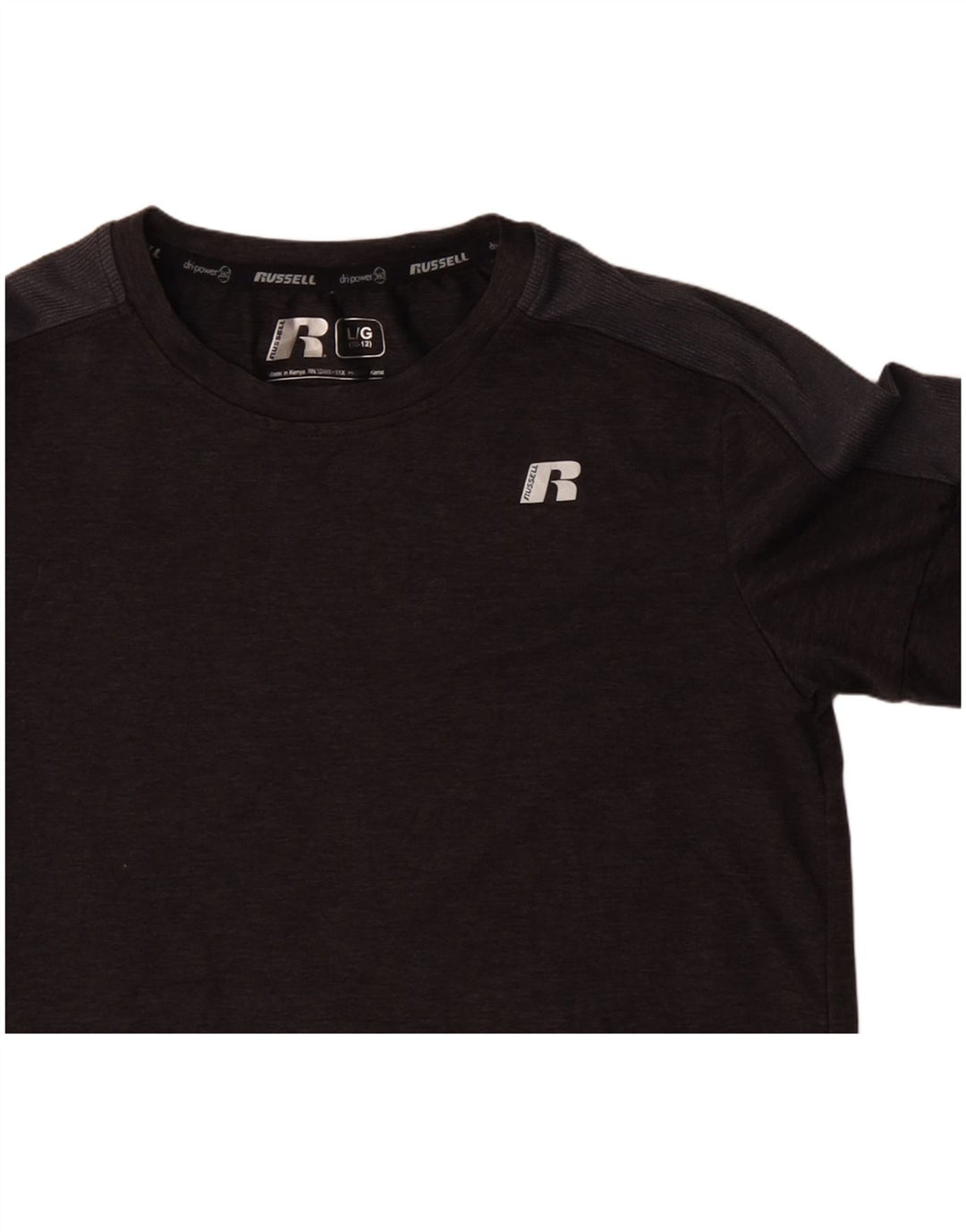 Russell Athletic pentru băieți Top cu mânecă lungă 10-11 ani, mare, gri, colorblock