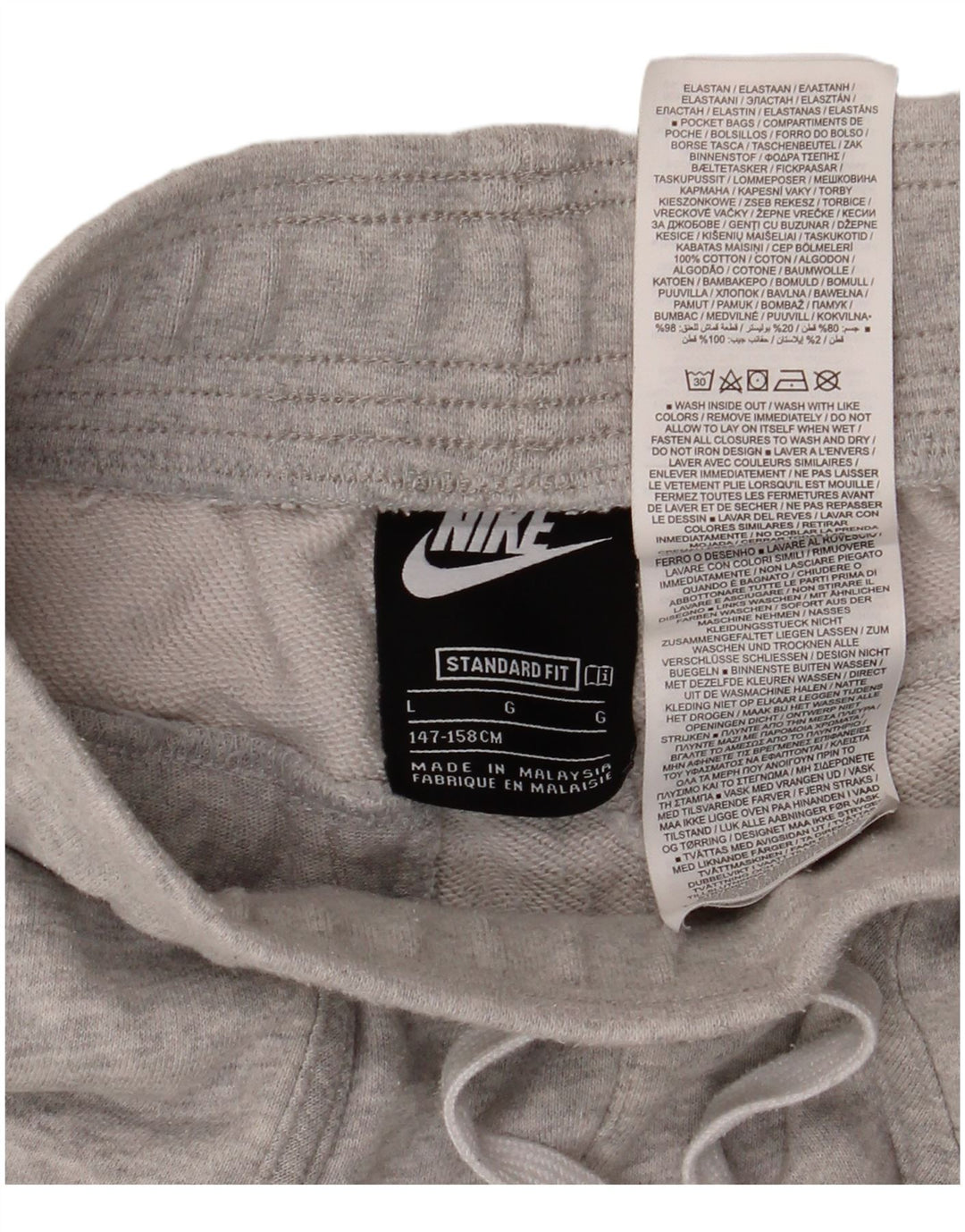 Pantaloni scurți sport NIKE Air Standard Fit 12-13 ani, mari, gri bumbac