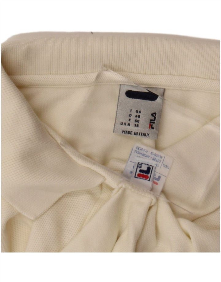 Tricou polo fără mâneci FILA pentru femei IT 54 2XL bumbac alb