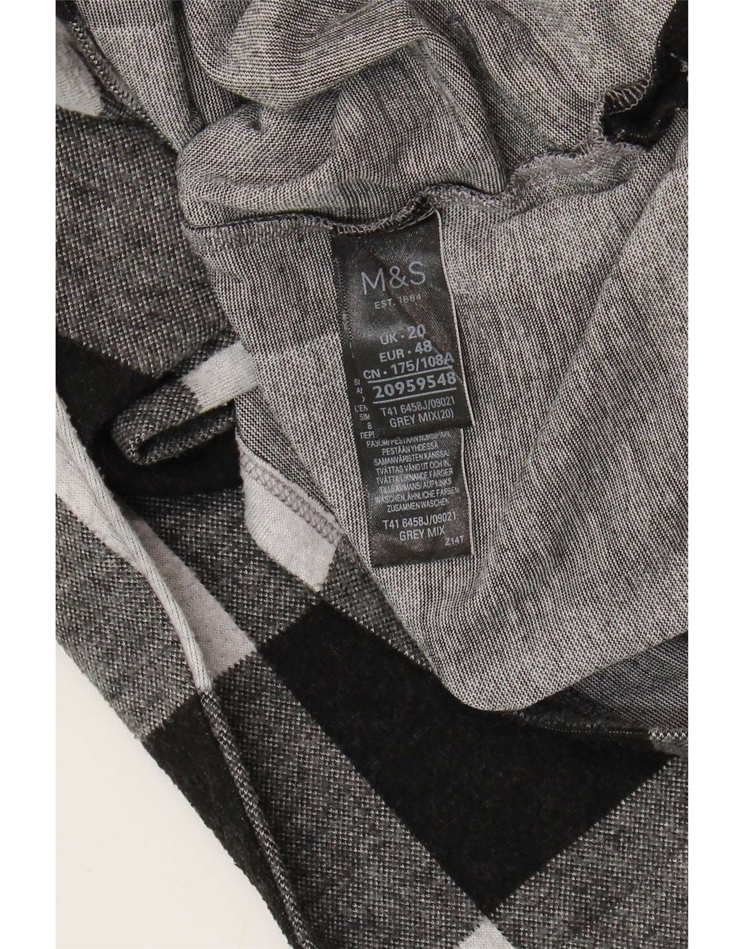 Marks & Spencer Top pentru femei cu mânecă lungă UK 20 2XL Gri din poliester