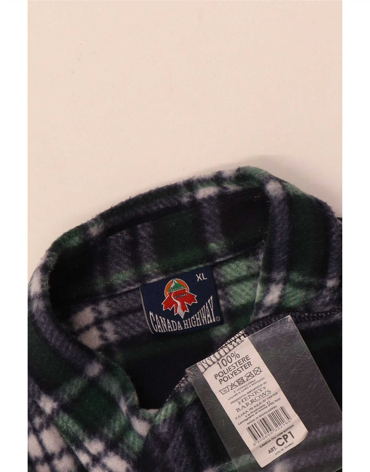 Cămașă vintage pentru bărbați din lână XL bleumarin din poliester cu carouri