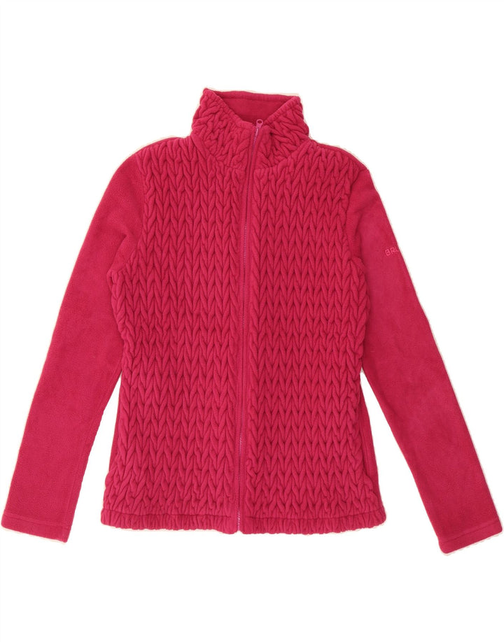BRUGI Womens Fleece Jacket UK 14 Medium Pink Polyester Vintage Brugi and Second-Hand Brugi from Messina Hembry 