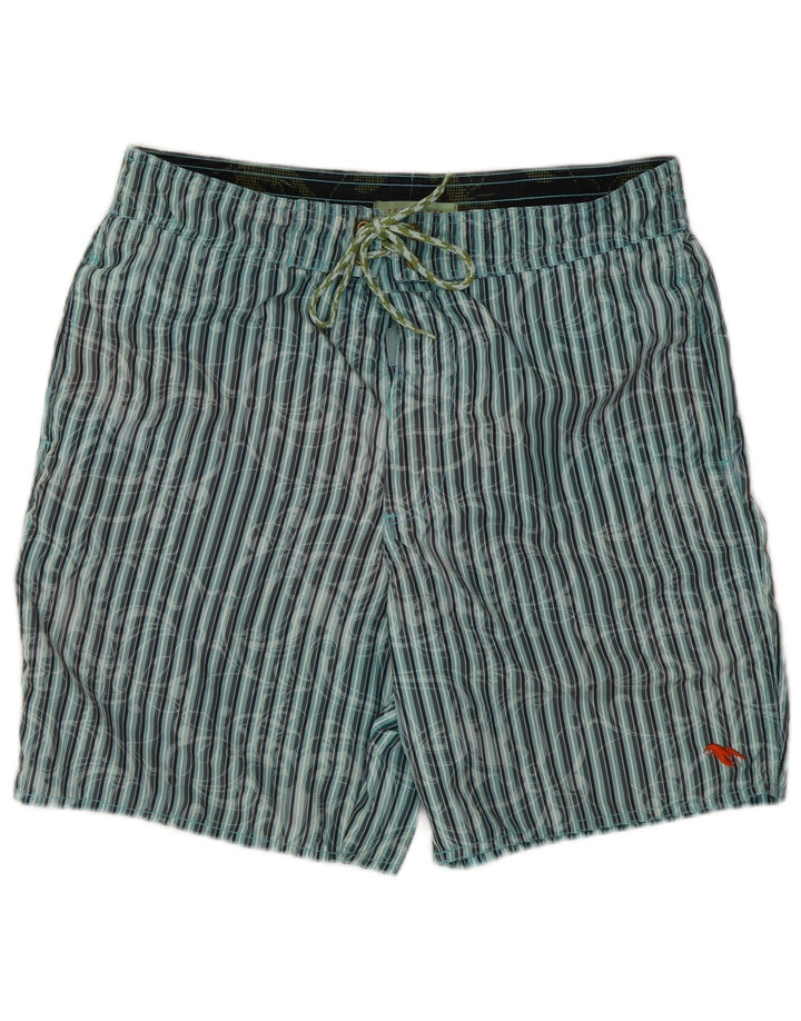 Pantaloni scurți de înot Ted Baker pentru bărbați, mărimea 2, poliester cu dungi albastre mici