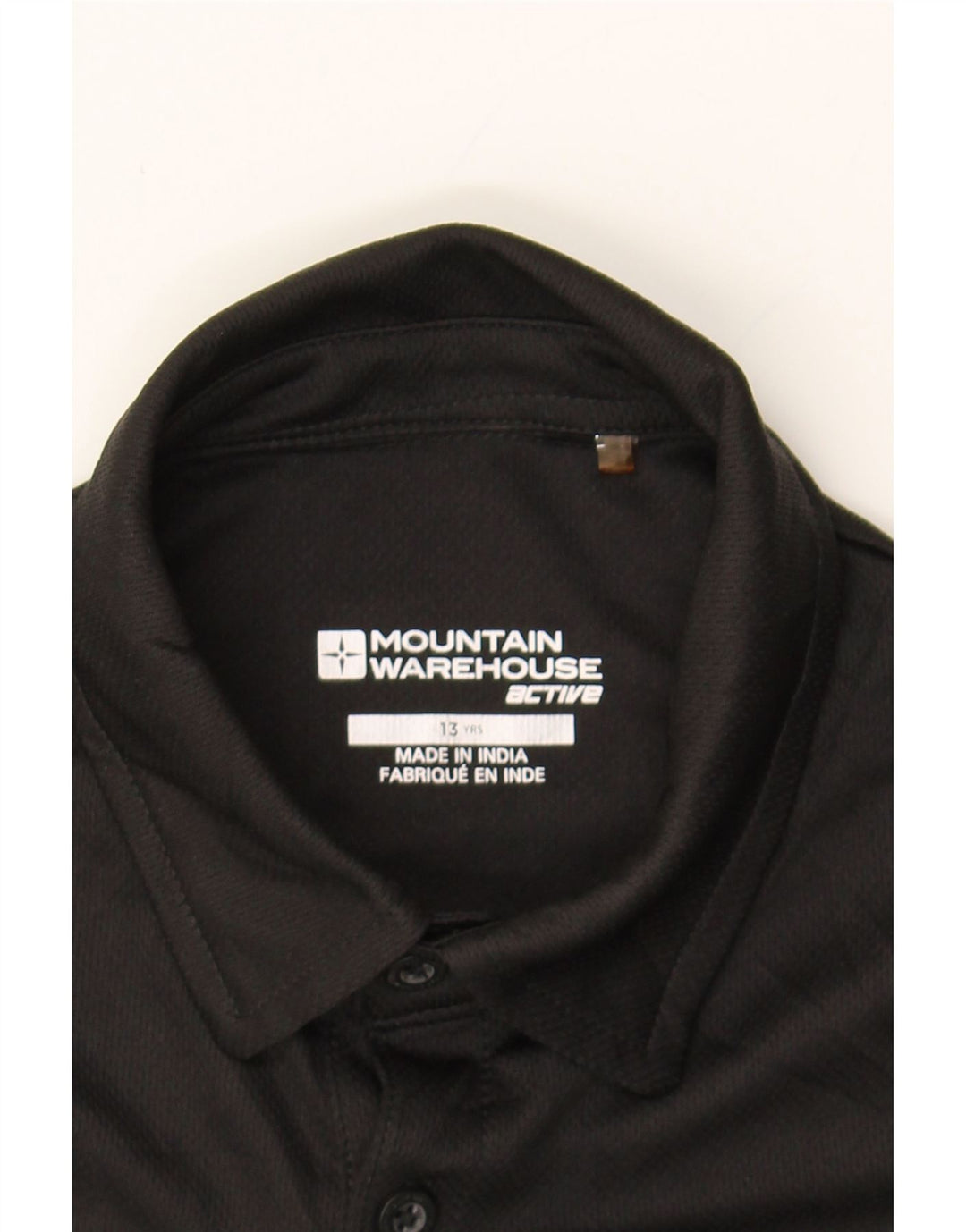 MOUNTAIN WAREHOUSE Boys Polo Shirt 12-13 Years Black Polyester Vintage Mountain Warehouse and Second-Hand Mountain Warehouse from Messina Hembry 