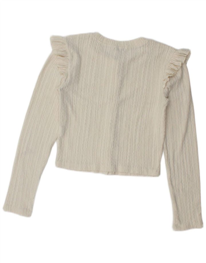Pulover cardigan pentru femei Zara UK 12 Poliester alb mediu mediu