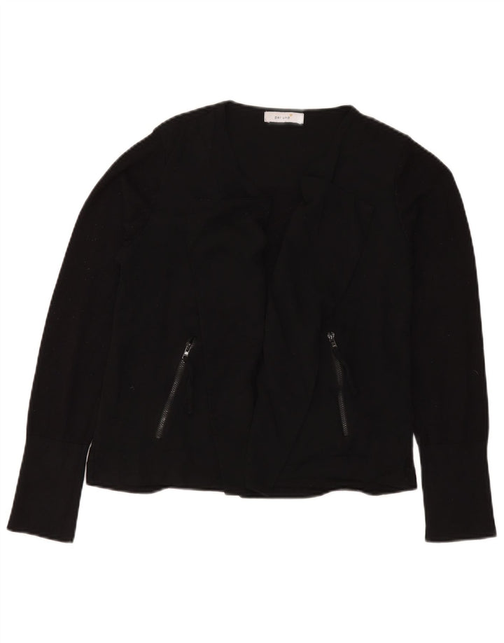 Marks & Spencer pentru femei Per Una Cardigan Top UK 12 Medium Black Viscose