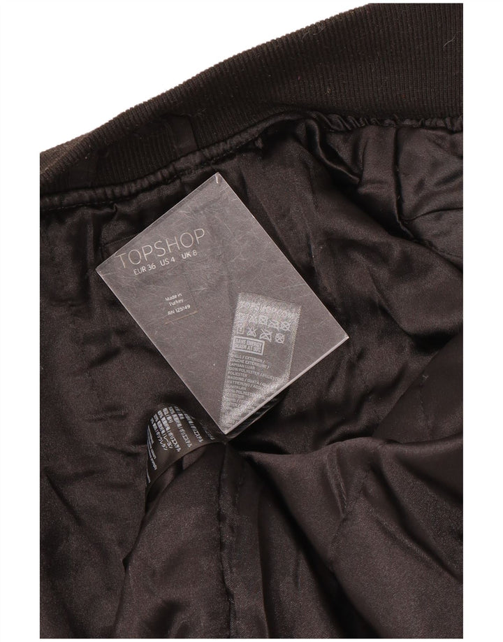 Jachetă Bomber Topshop pentru femei UK 8 Small Negru Poliester