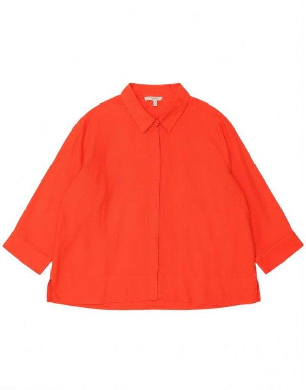 Bluză de cămașă supradimensionată Hobbs pentru femei, crop cu mâneci 3/4, UK 18 XL, portocaliu, in