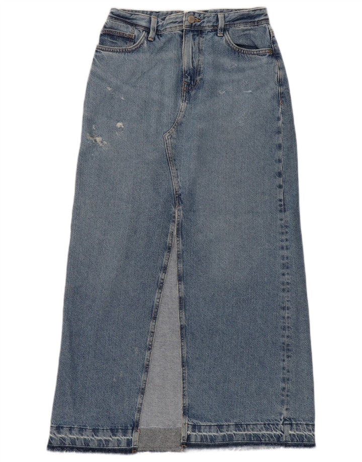Fusta Maxi Denim Distressed Zara XS W24 Albastru