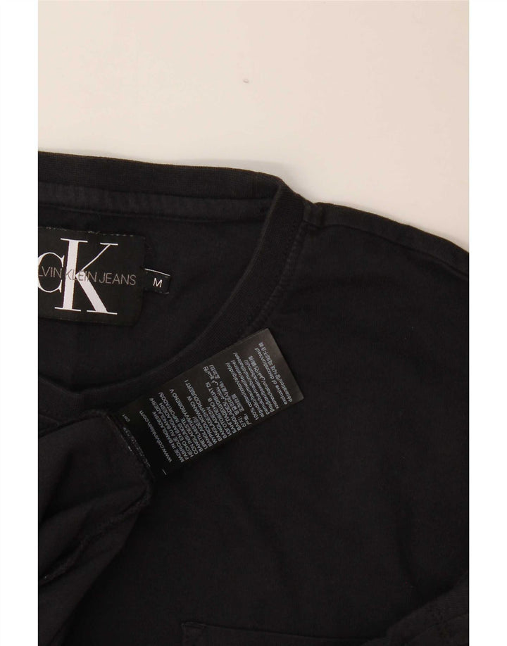Tricou grafic Calvin Klein pentru bărbați Top mediu din bumbac negru