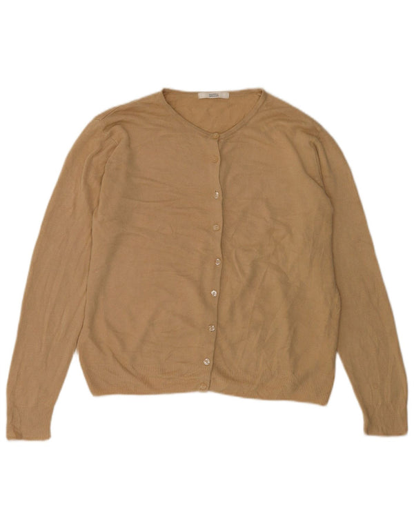 Pulover cardigan pentru femei Marks & Spencer UK 14 mare bej acrilic