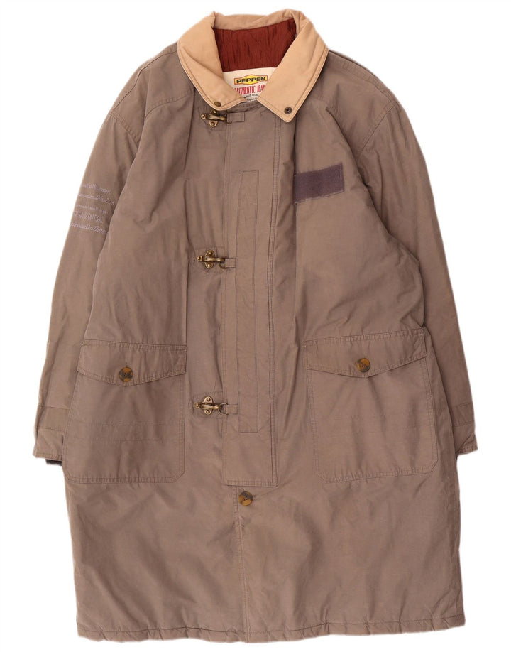 Palton căptușit vintage pentru bărbați UK 42 XL bumbac gri