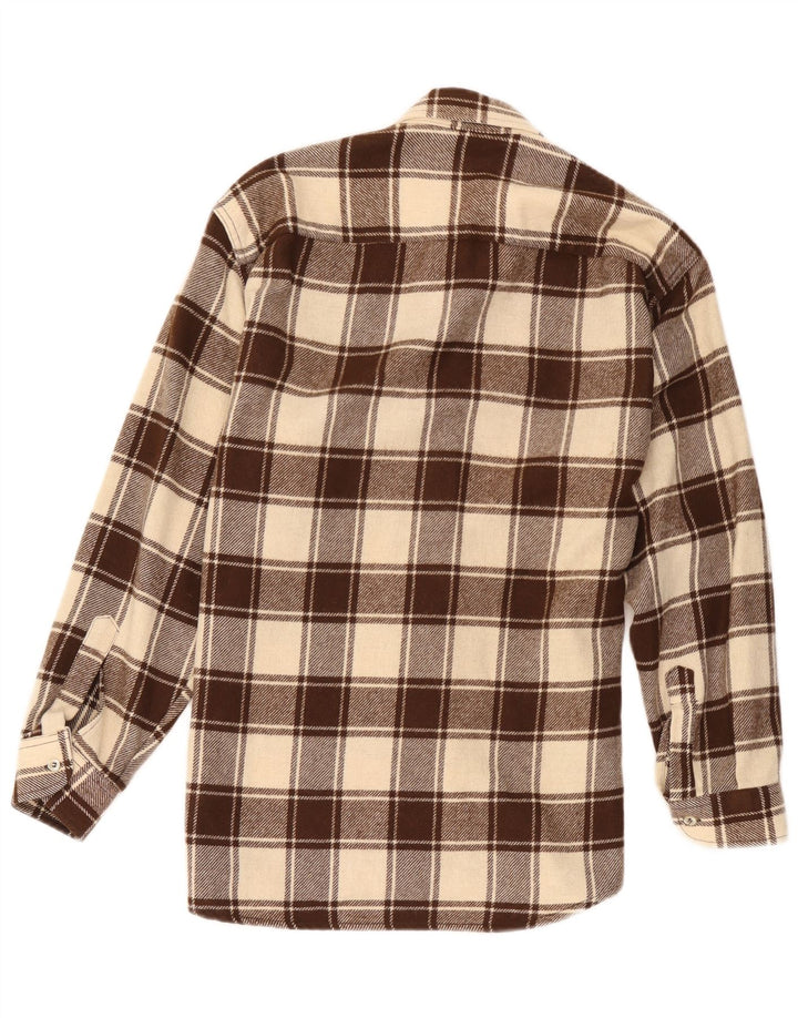 Cămașă de flanel Lumberjack Trend pentru bărbați, bumbac cu carouri mici, maro