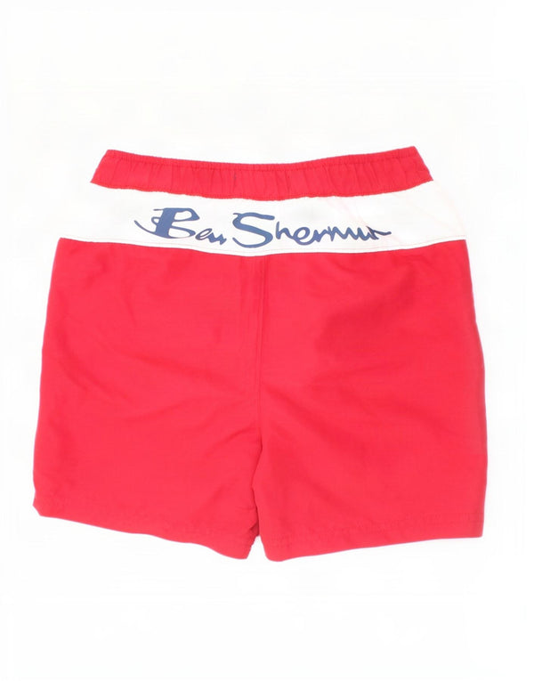 Pantaloni scurți de înot grafic pentru băieți Ben Sherman, 7-8 ani, roșu colorblock